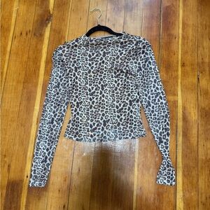 See You Monday Animal Print Long Sleeve Top